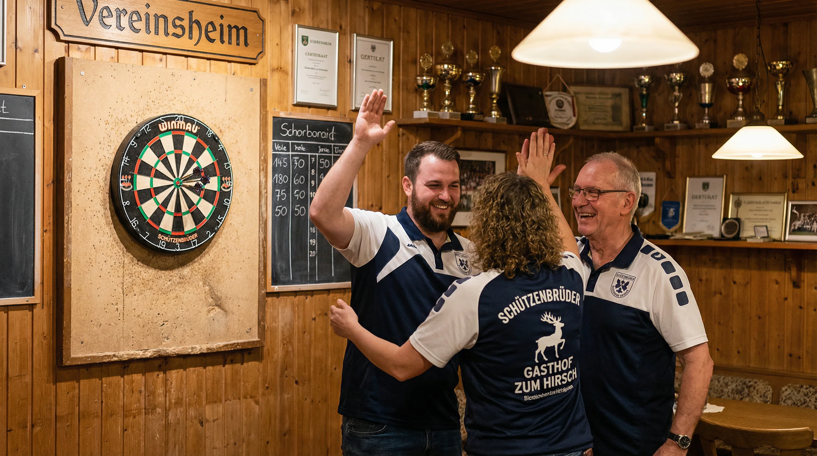 Dart-Verein feiert erfolgreichen Wurf beim Training mit Target Foam